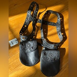 NWT! Rare Free people drops of Jupiter studded black leather harness